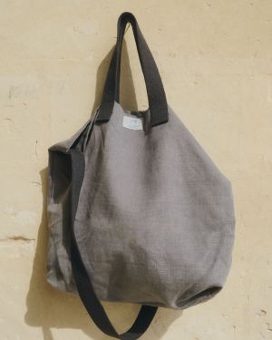 Shopper In Cotone Grigio Topo